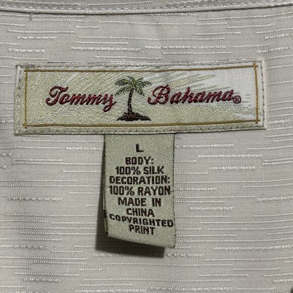 Tommy Bahama Silk Shirt Embroidered Palm Trees Mens XL Short Sleeve Camp Beach - Picture 3 of 11